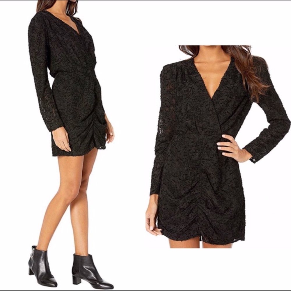 WAYF Rae Puff-Sleeve Ruched Minidress - Picture 2 of 4